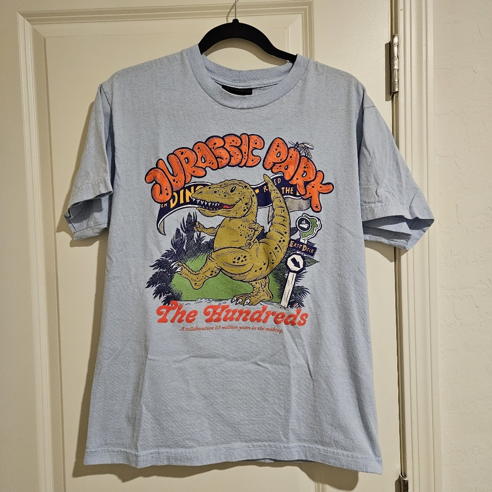 The Hundreds x Jurassic Park blue tshirt. Size Medium